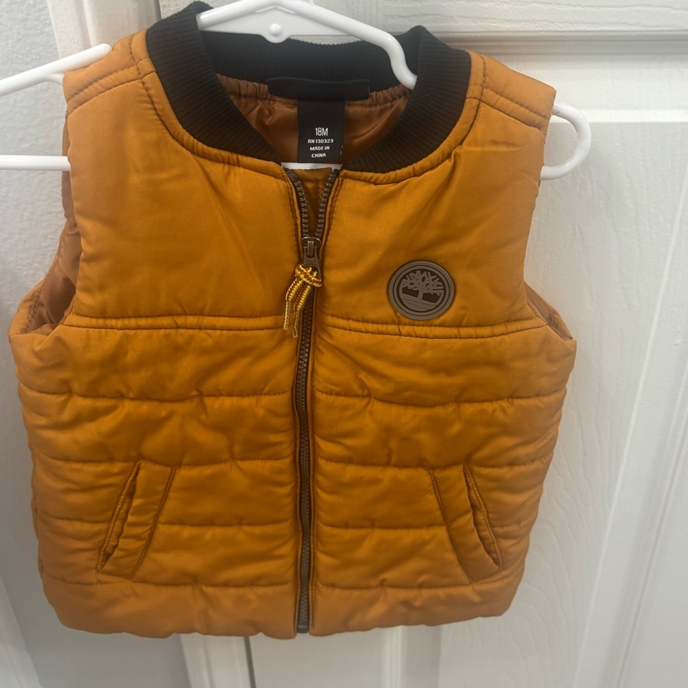 Timberland Orange Quilted Vest with Sporty Design